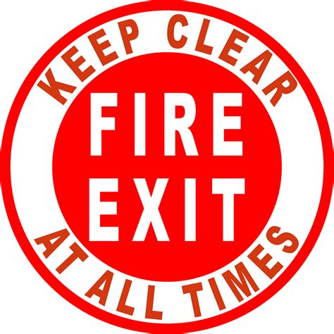 Fire Exit Keep Clear At All Times Floor Sign – Pristine Products