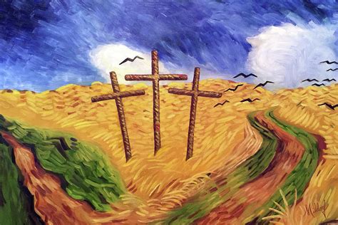 Wheat Field, Crows, and Crosses #2 Painting by Mildorf - Fine Art America