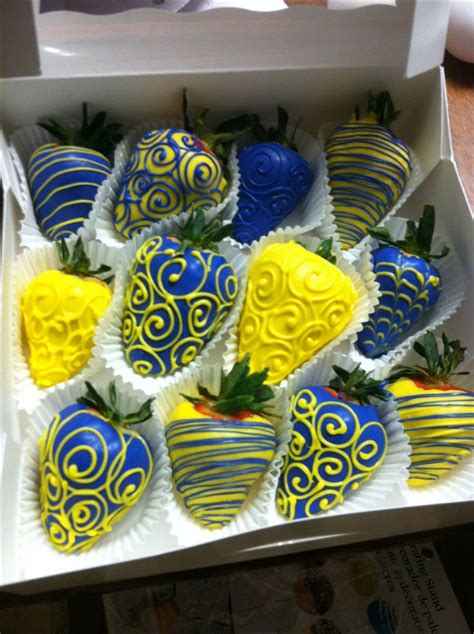 Chocolate covered strawberries #blue #yellow #babyshower | Chocolate ...