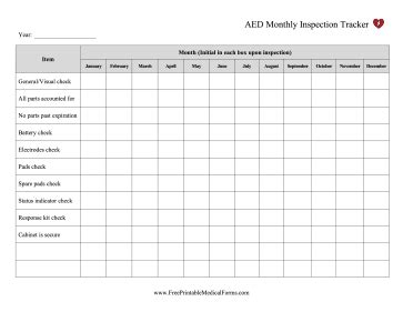 Printable Aed Monthly Checklist Printable Word Searches | My XXX Hot Girl