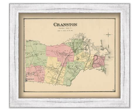 CRANSTON, Rhode Island 1870 Map