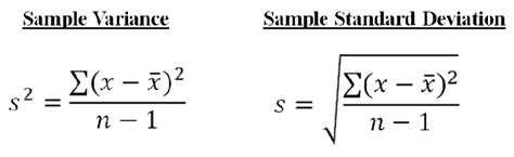 Variance and Standard Deviation of a Sample