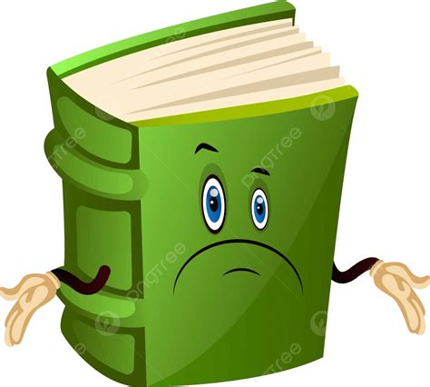 Illustration Of A Perplexed Green Book On A White Background In Vector Format Vector, Question ...