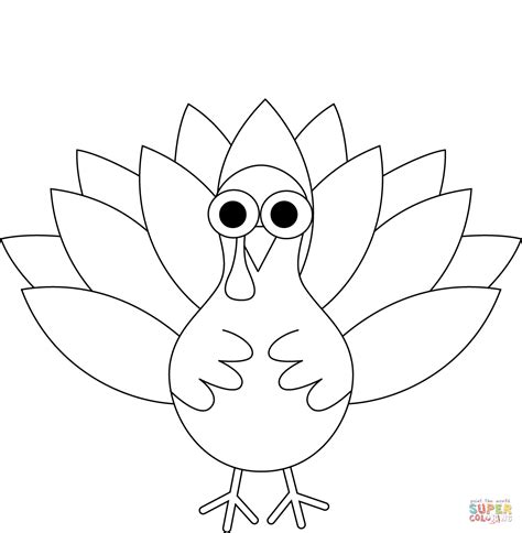 Cartoon Turkey coloring page | Free Printable Coloring Pages