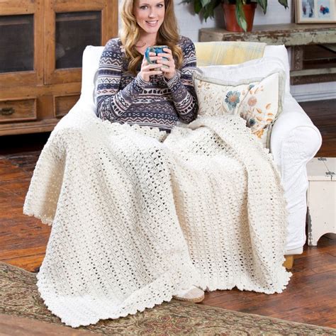 Red Heart Snowbound Throw | Yarnspirations | Crochet throw pattern, Crochet blanket pattern easy ...