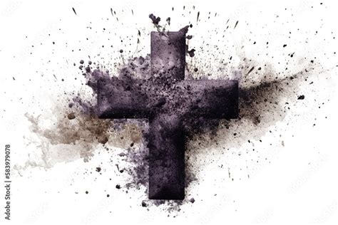 Cross made of ashes, Ash Wednesday, Lent season vintage abstract background Cross Made up of Ash ...