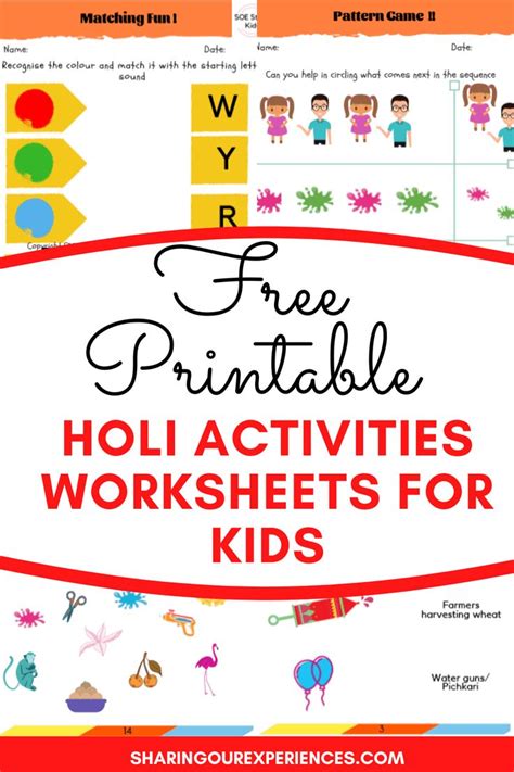 Fun Holi Crafts for preschoolers and Activities for kids - Download Free Holi printables pdf ...