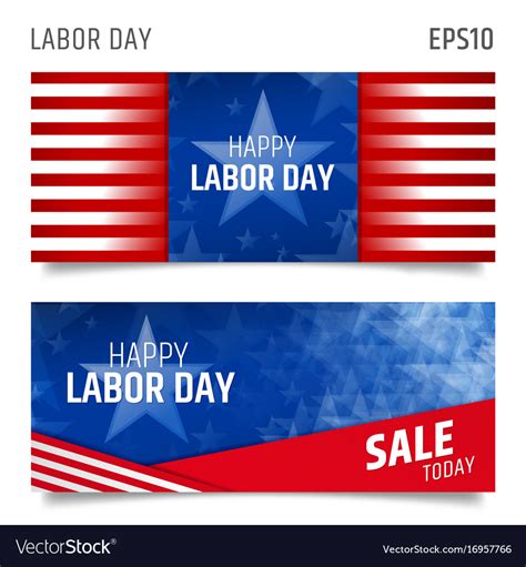 Labor day horizontal banners Royalty Free Vector Image