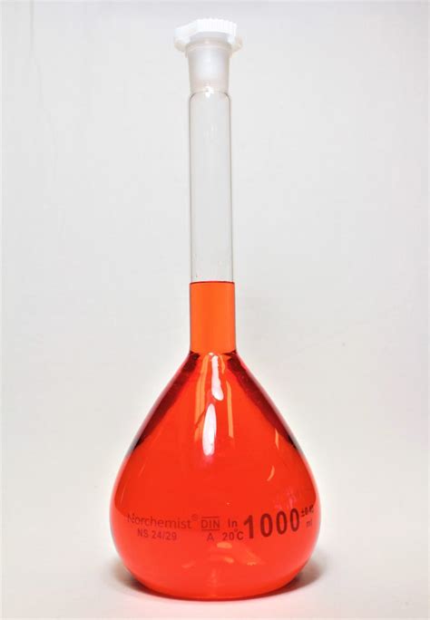 Volumetric Flask, Borosilicate Glass, 1000 ml - Norchemist