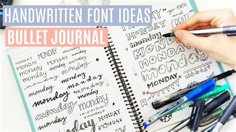 40+ HAND LETTERING IDEAS // Bullet Journal Fonts - YouTube