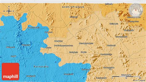 Political 3D Map of Madanapalle