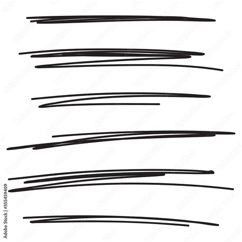 Set of hand drawn black lines. Vector collection of underline, emphasis, scribble brush strokes ...