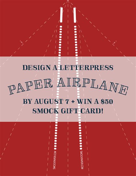 Design a letterpress paper airplane & win $50 from Smock!