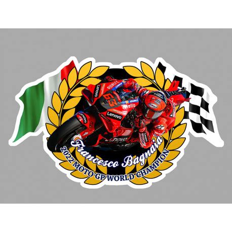 Francesco BAGNAIA Moto GP WORLD CHAMPION laminated decal - cafe-racer ...