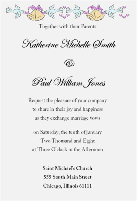 Wedding Invitation Letter Template