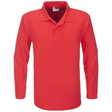 Mens Long Sleeve Boston Golf Shirt - Red | Corporate Gifts & Clothing | Printex