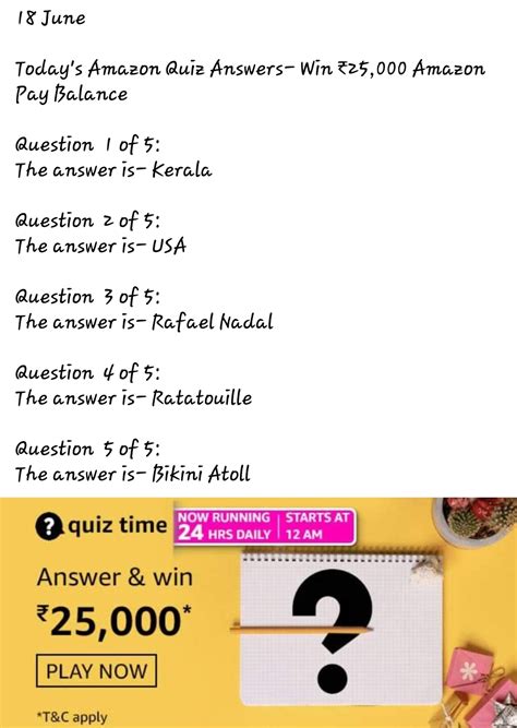 Amazon Fun Zone Quiz: Amazon daily quiz 18.06.2021