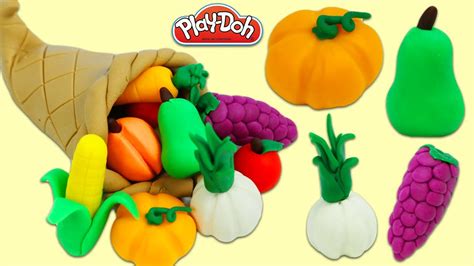 How to Make a Play Doh Cornucopia Filled with Fruits and Vegetables ...