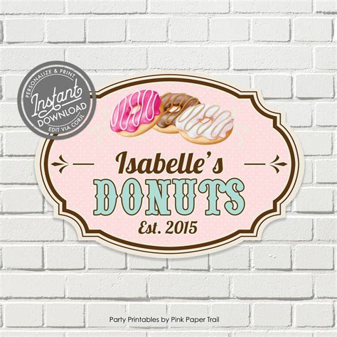 Editable Donut Shop Sign Donut Party Signage Donut Stand - Etsy