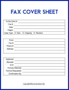 Social Security Fax Cover Sheet Templates Printable in PDF