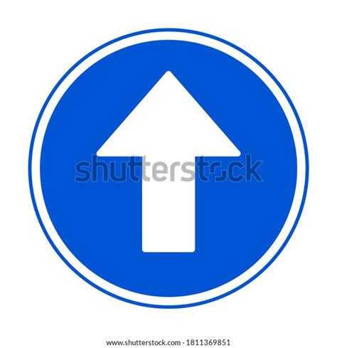 Blue Round One Way Arrow Sign Stock Vector (Royalty Free) 1811369851 | Shutterstock