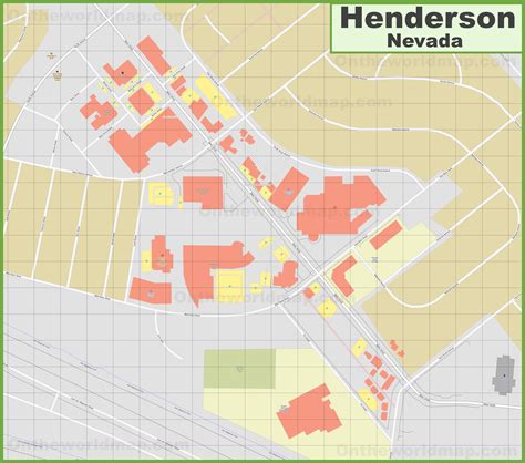 Henderson downtown map - Ontheworldmap.com