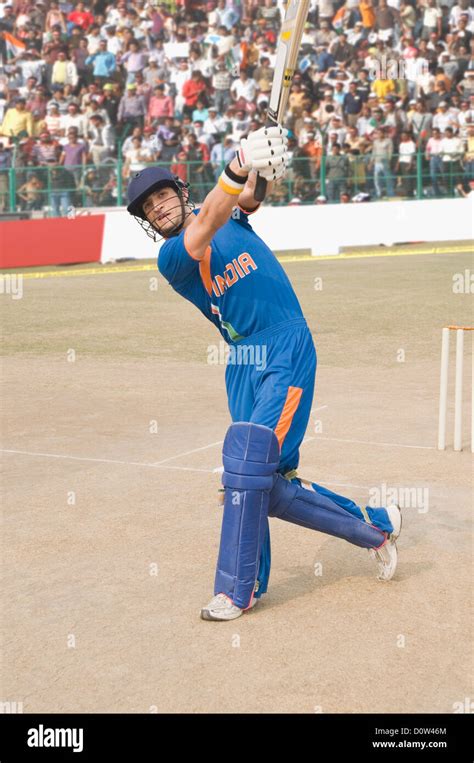 Cricket batsman playing a hook shot Stock Photo: 52183228 - Alamy