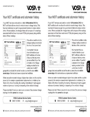 Mot Certificate Pdf - Fill and Sign Printable Template Online