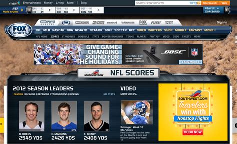 NFL Football Scores Live Pro Football Score | Sports sites, Sports website, Fox sports