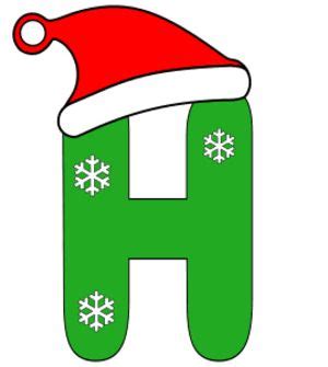 Free H - Christmas Letter stencil, pattern, template, clipart, design, printable alphabet letter ...