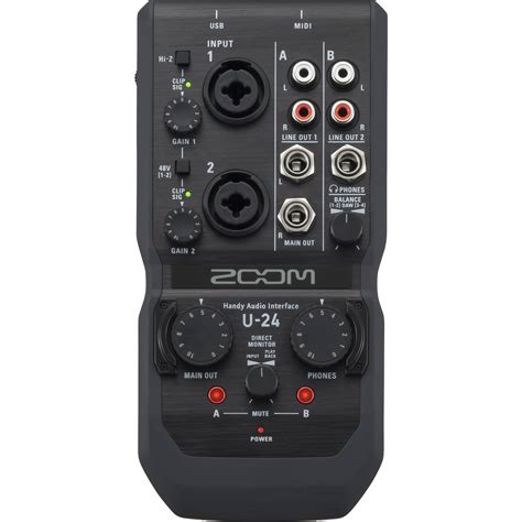 Zoom U-24 Portable 2x4 USB Handy Audio/MIDI Interface ZU24 B&H