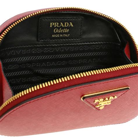 PRADA: mini pouch in saffiano leather with triangular logo | Belt Bag ...