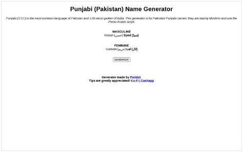 Punjabi (Pakistan) Name Generator