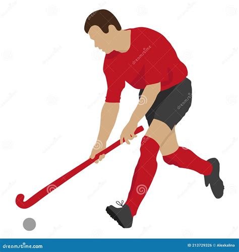 Field Hockey Player with Ball and Stick in Game. Sport Vector Stock ...