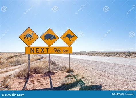 Australian Wildlife Crossing Sign Stock Images - Image: 28955524