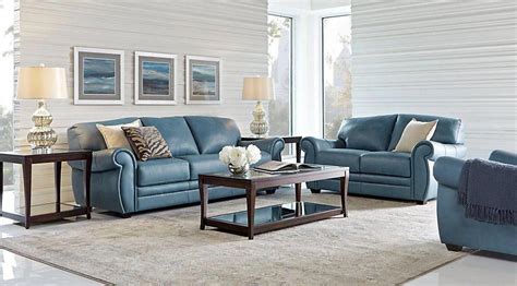 20+ Blue Leather Sofa Living Room Ideas – DECOOMO