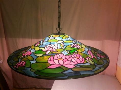 Vintage Stained Glass Lamp Tiffany Style Lamp Large Living - Etsy