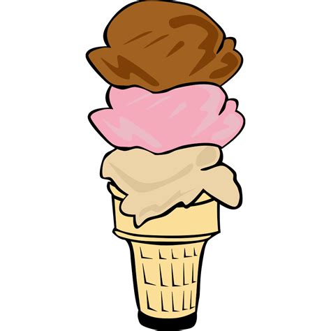 Ice Cream Cone (3 Scoop) PNG, SVG Clip art for Web - Download Clip Art, PNG Icon Arts