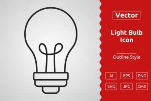 Vector Light Bulb Outline Icon Design Graphic by Muhammad Atiq · Creative Fabrica
