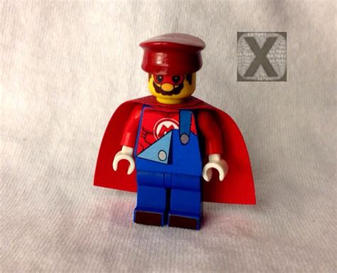 SUPER Mario. Custom SUPERHERO Lego Minifig Minifigure by xaitone