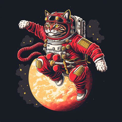 Space Cat Digital Art by Kailooma X TheDol - Fine Art America