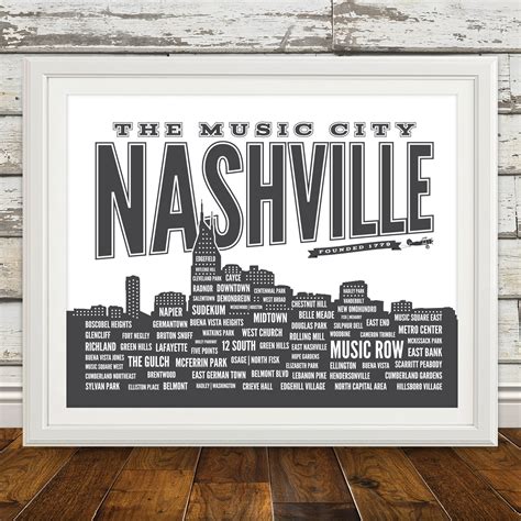 Nashville Neighborhood Poster, Nashville, Tennessee, Nashville Art ...