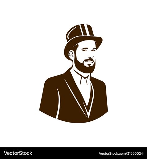 Gentleman logo Royalty Free Vector Image - VectorStock