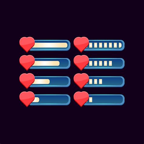 set of gui fantasy progress health bar for game ui asset elements vector illustration 2061303 ...