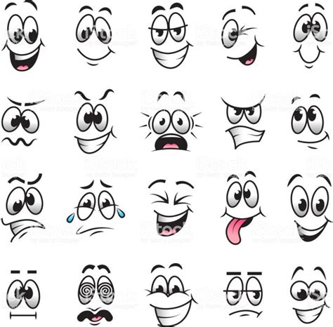 Funny cartoon faces expressions detailed vector set in 2020 | Cartoon faces expressions, Funny ...