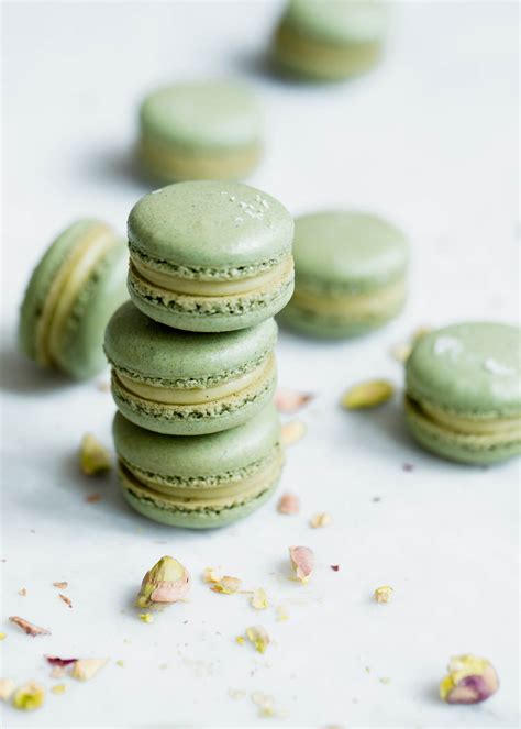 White Chocolate Pistachio Macarons - Broma Bakery