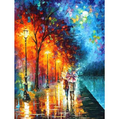 Beautiful landscape paintings love by the lake palette knife art on canvas wall pictures for ...