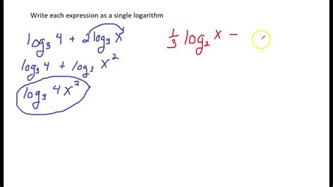 Condense Each Expression To Single Logarithm