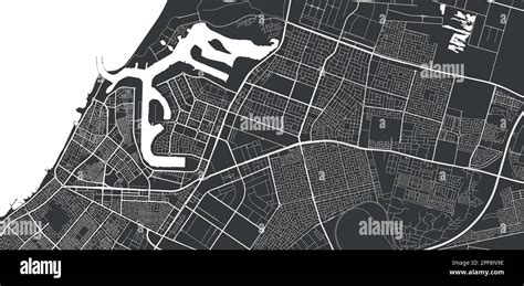 Ajman vector map. Detailed black map of Ajman city administrative area ...