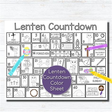 Lenten Calendar Lent Coloring Page Lenten Activities - Etsy in 2023 ...